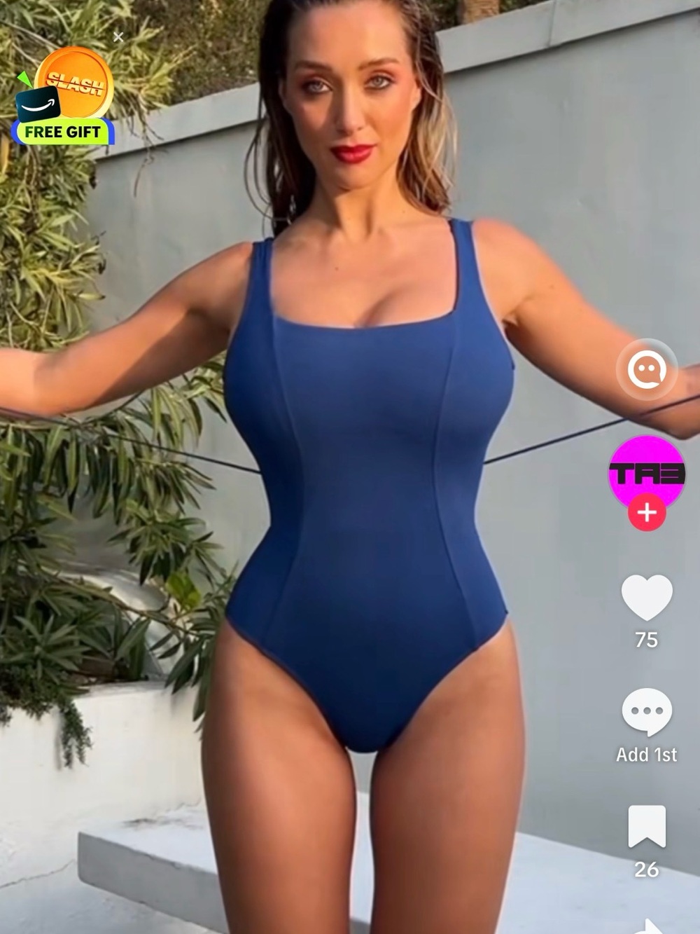 TA3 Squarey 4.0 Navy One Piece Swimsuit S Short NWT Corset Shapewear - Picture 2 of 7
